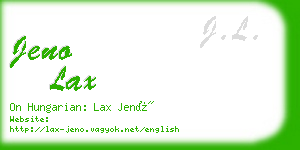 jeno lax business card